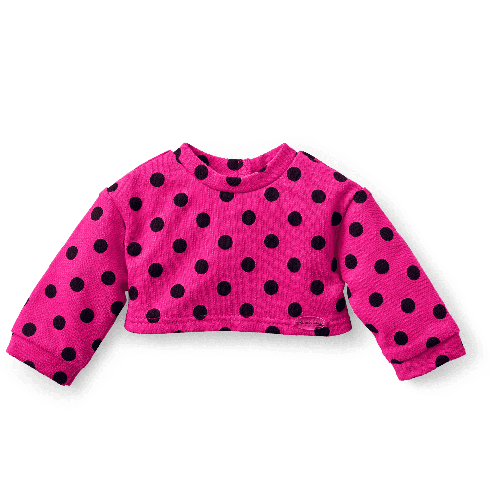 Courtney’s™ Cropped Pink Polka-Dot Top for 18-inch Dolls