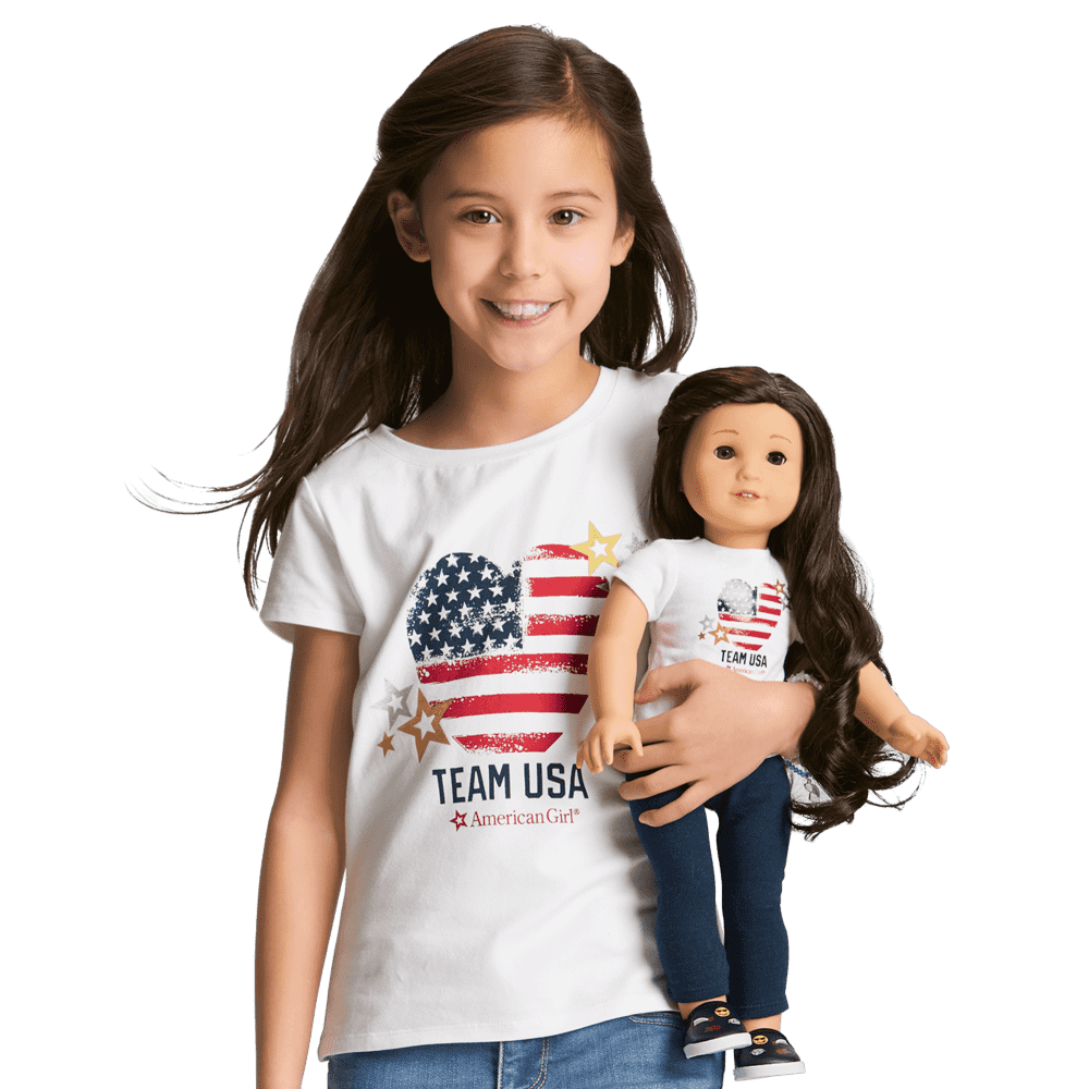 Team USA T-Shirt for Girls & 18-inch Dolls