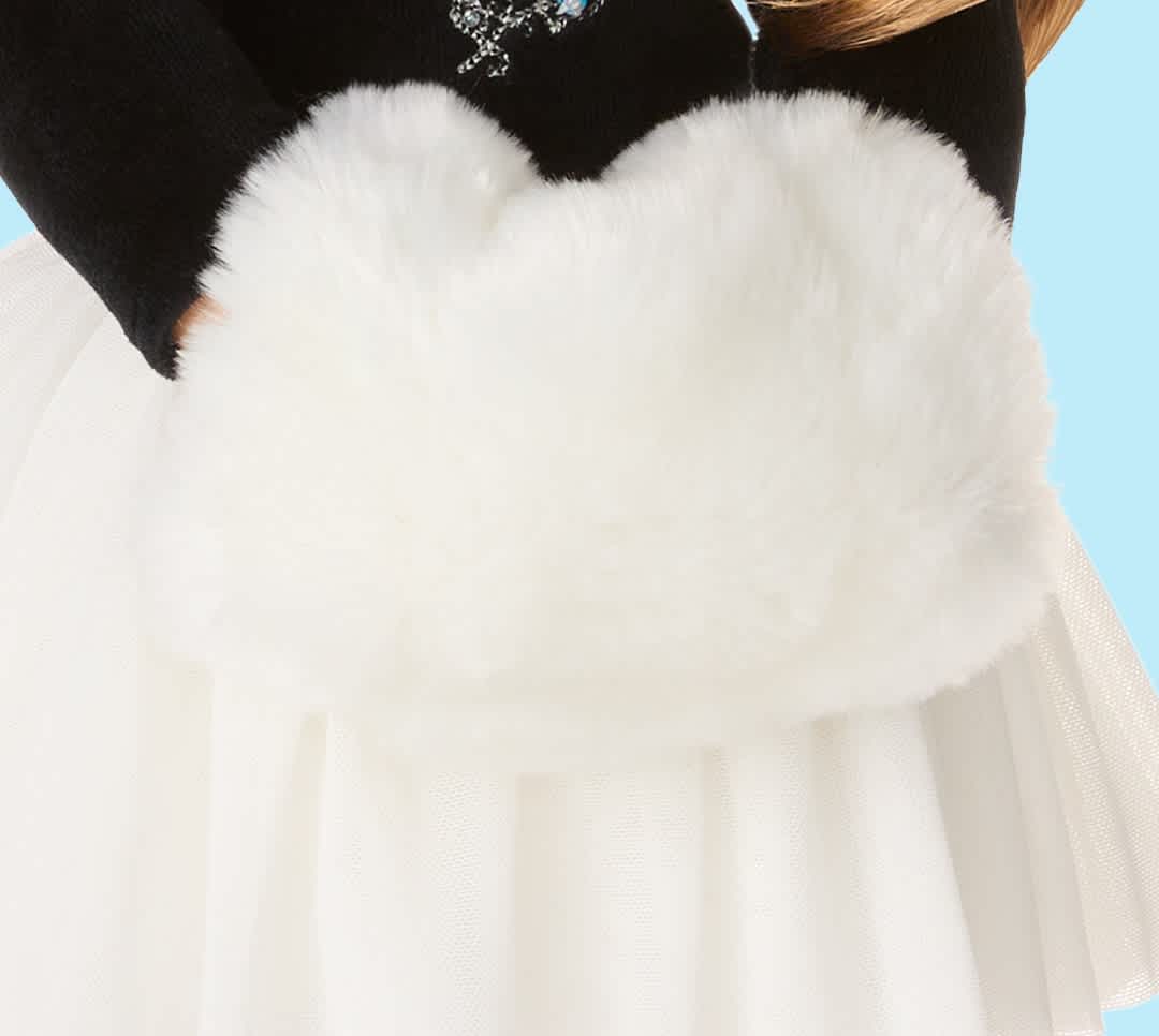 Fur muff details for Winter outfit