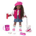 Truly Me™ 18-inch Doll #127 with curly dark-brown hair