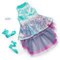 Glam Shimmering Ocean Outfit & Shimmering Sea Turtle Backpack & Accessory Set Bundle