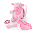 Pink Spotted Cow Backpack & Accessory Set for 18-inch Dolls