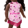 Glam Pink Cowgirl Outfit & Pink Spotted Cow Backpack & Accessory Set  Bundle