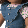 Chestnut Charm Horse & Western Flowers Denim Jumpsuit for 18-inch Dolls