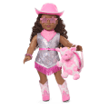 Glam Pink Cowgirl Outfit & Pink Spotted Cow Backpack & Accessory Set  Bundle