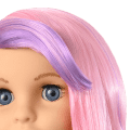 Truly Me™ 18-inch Doll #116 with wavy purple-and-pink hair
