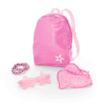 Pink Spotted Cow Backpack & Accessory Set for 18-inch Dolls