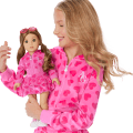 Pink Hearts Hoodie Dress for Girls & 18-inch Dolls