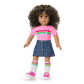 Truly Me™ 18-inch Doll #132 with curly dark-brown hair