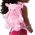 Pink Spotted Cow Backpack & Accessory Set for 18-inch Dolls