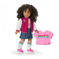 Truly Me™ 18-inch Doll #132 with curly dark-brown hair