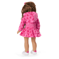 Pink Hearts Hoodie Dress for Girls & 18-inch Dolls