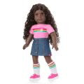 Truly Me™ 18-inch Doll #127 with curly dark-brown hair