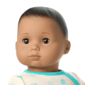 Bitty Baby® Doll #5 with dark-brown hair in Pastel Blue