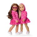 Pink Hearts Hoodie Dress for 18-inch Dolls
