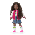 Truly Me™ 18-inch Doll #127 with curly dark-brown hair