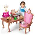 Disney Princess Belle Enchanted Castle Dining Set, Blue Dress & Friends Bundle for 18-inch Dolls