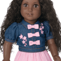 American Girl® x Harlem’s Fashion Row Cherry Blossom Couture Buttoned-Up Bows Top & Skirt for 18-inch Dolls