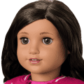 Truly Me™ 18-inch Doll #108 with curly black-brown hair