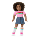 Truly Me™ 18-inch Doll #112 with curly dark-brown hair