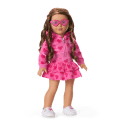 Pink Hearts Hoodie Dress for Girls & 18-inch Dolls