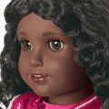 Truly Me™ 18-inch Doll #127 with curly dark-brown hair