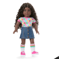 Truly Me™ 18-inch Doll #127 with curly dark-brown hair