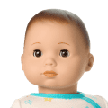 Bitty Baby® Doll #2 with brown hair in Pastel Blue