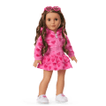 Pink Hearts Hoodie Dress for 18-inch Dolls