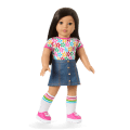 Truly Me™ 18-inch Doll #124 with straight black-brown hair