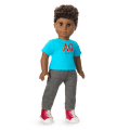 Truly Me™ 18-inch Doll #113 with curly dark-brown hair