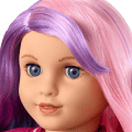 Truly Me™ 18-inch Doll #116 with wavy purple-and-pink hair