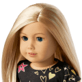 Truly Me™ 18-inch Doll #100 with layered straight blonde hair