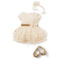 Golden Twinkle Dress for Little Girls & Bitty Baby Dolls