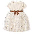 Golden Twinkle Dress for Little Girls & Bitty Baby Dolls
