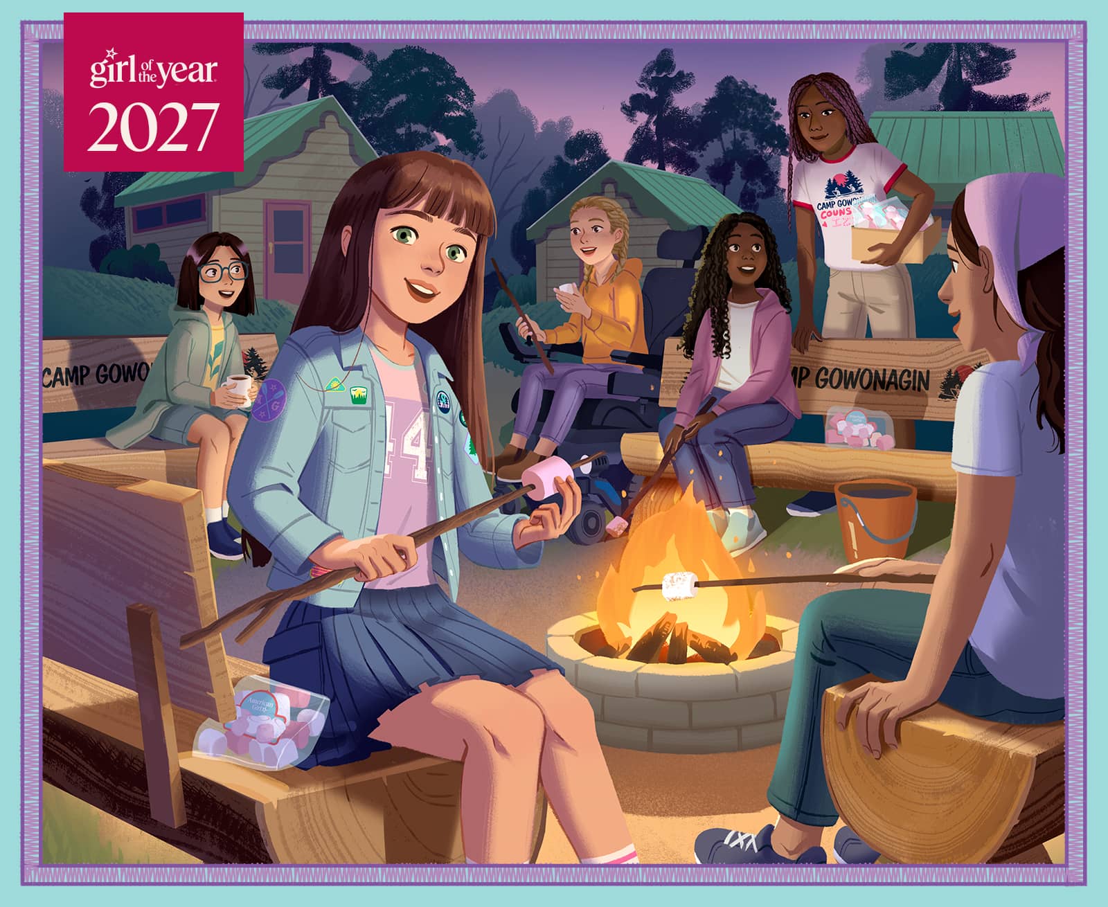 Daisy Davenport and friends at camp