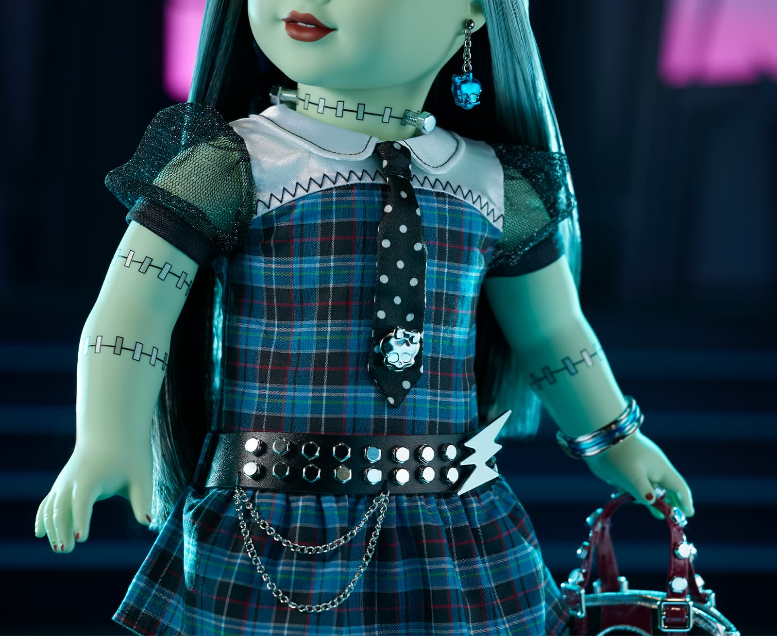 Image of close up Alice doll dress
