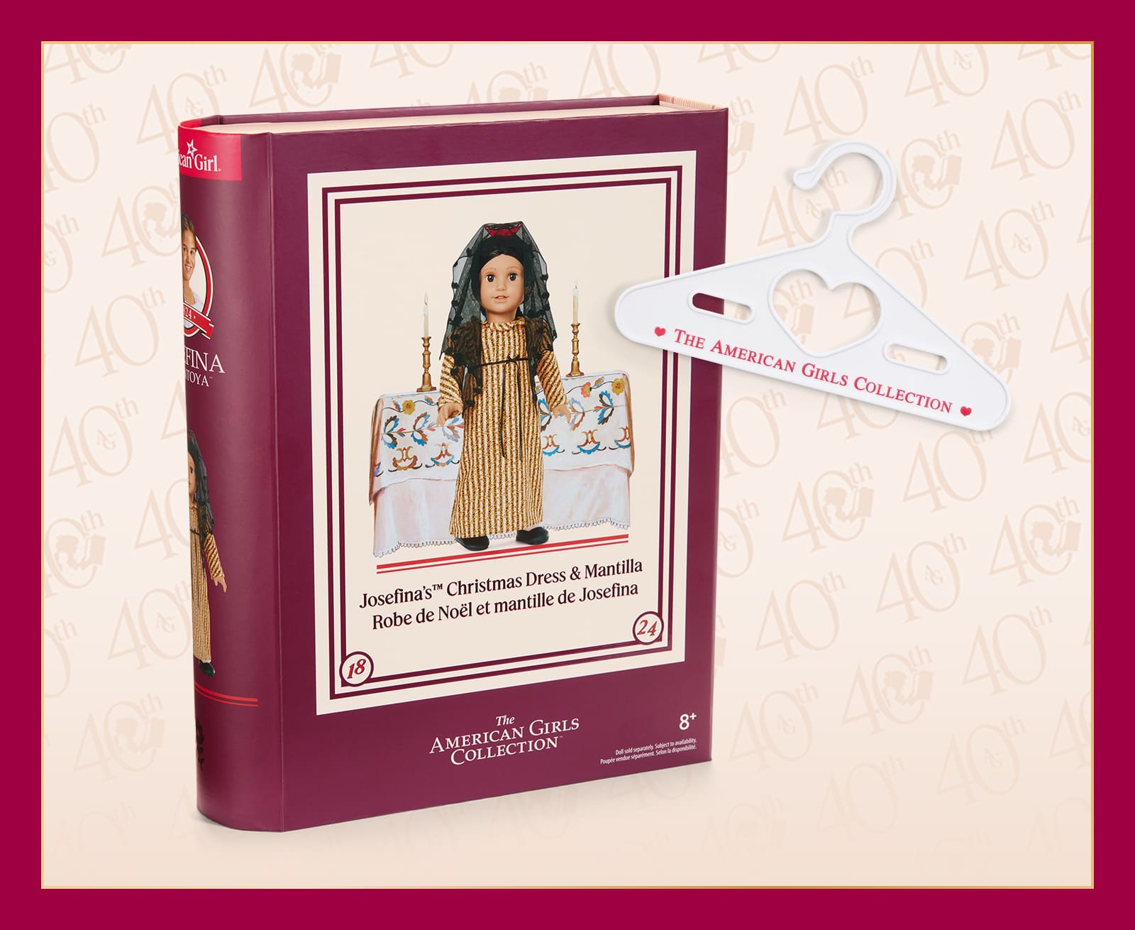 Christmas dress and mantilla book-inspired packaging