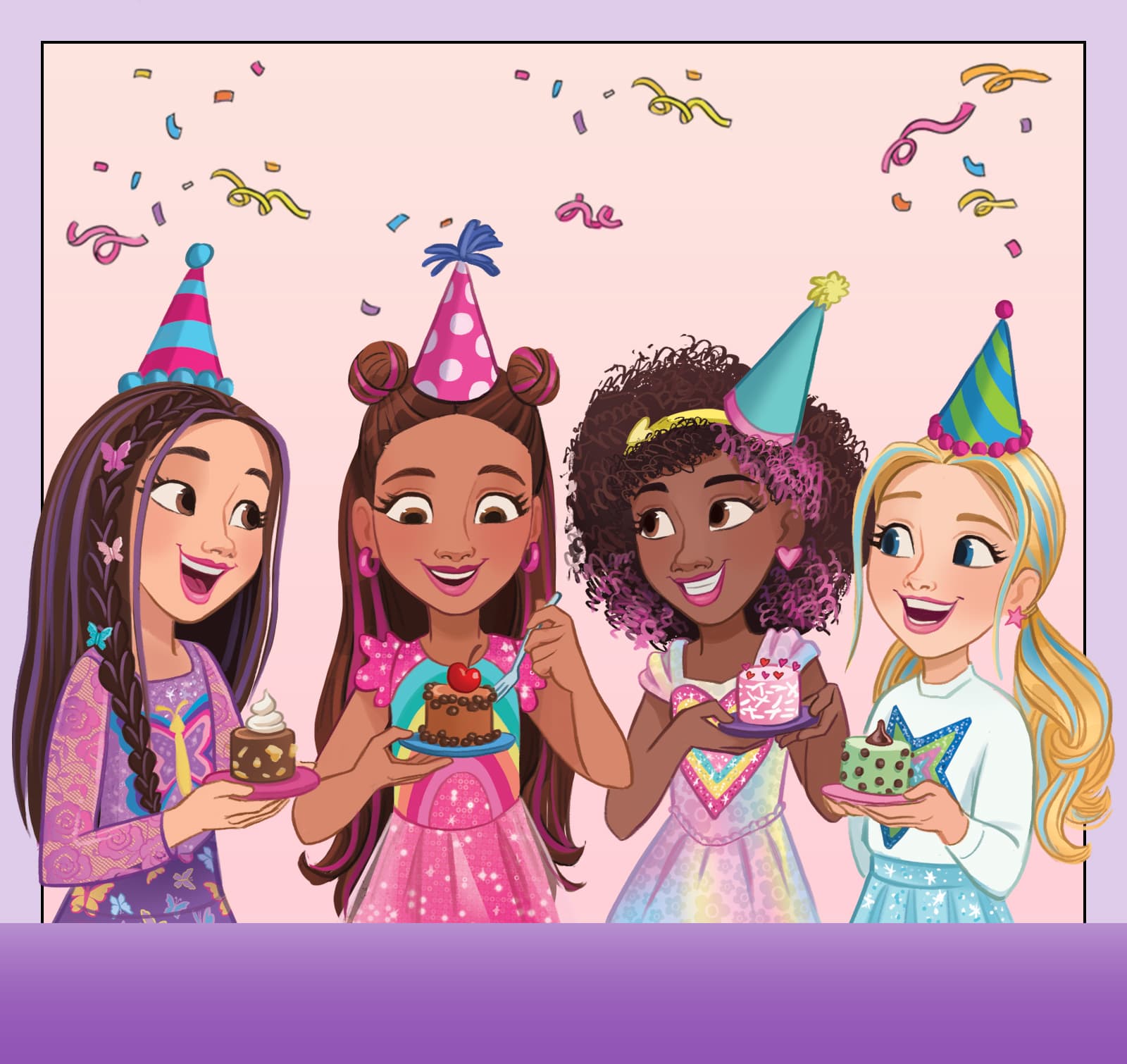 Animated AG Sisters with party accessories