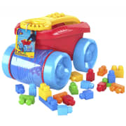 MEGA BLOKS Fisher Price Blue Block Scooping Wagon Building Toy (21 Pieces) For Toddler