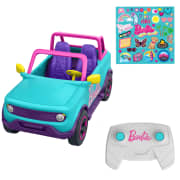 Hot Wheels Barbie RC Suv & Stickers, Battery-Powered Toy Truck, Fits 2 Barbie Dolls