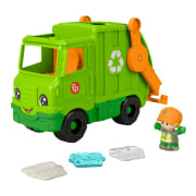 Fisher-Price Little People Recycling Truck Musical Toddler Garbage Toy Set, 5 Pieces