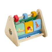 Fisher-Price Wooden Activity Triangle, 2-Sided Fine Motor Toy For Baby, 1 Wood Piece