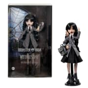 Monster High Wednesday Collectible Doll, Wednesday Addams in Nevermore Academy Uniform With Thing