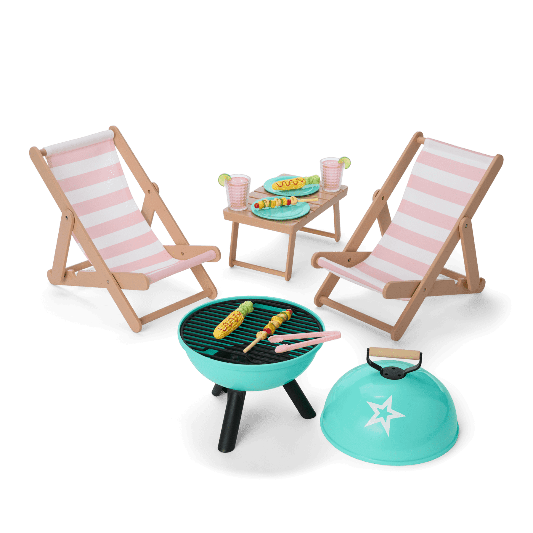 Raquel's Beach Chairs & Barbecue Set for 18-inch Doll