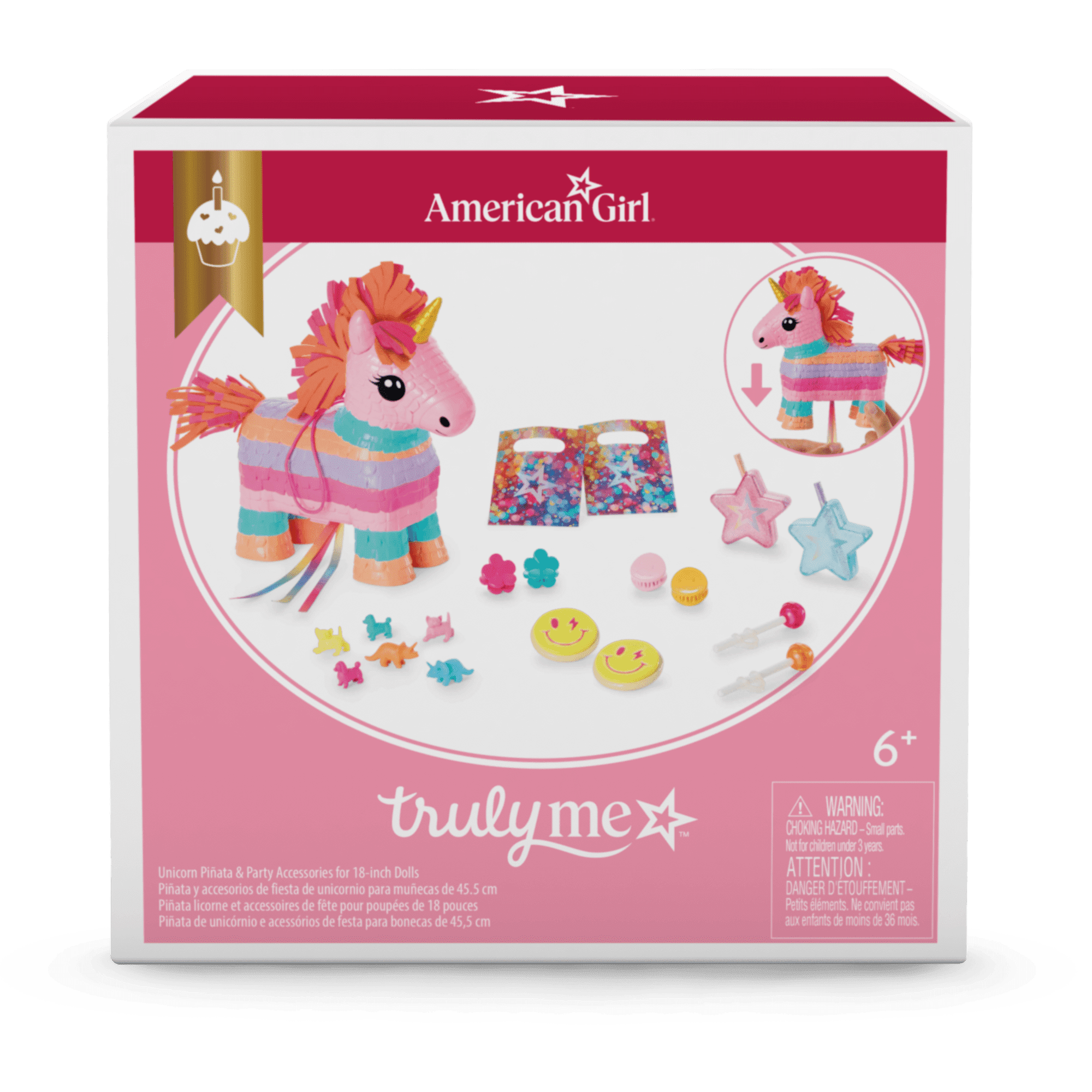 Unicorn Piñata & Party Accessories for 18-inch Dolls
