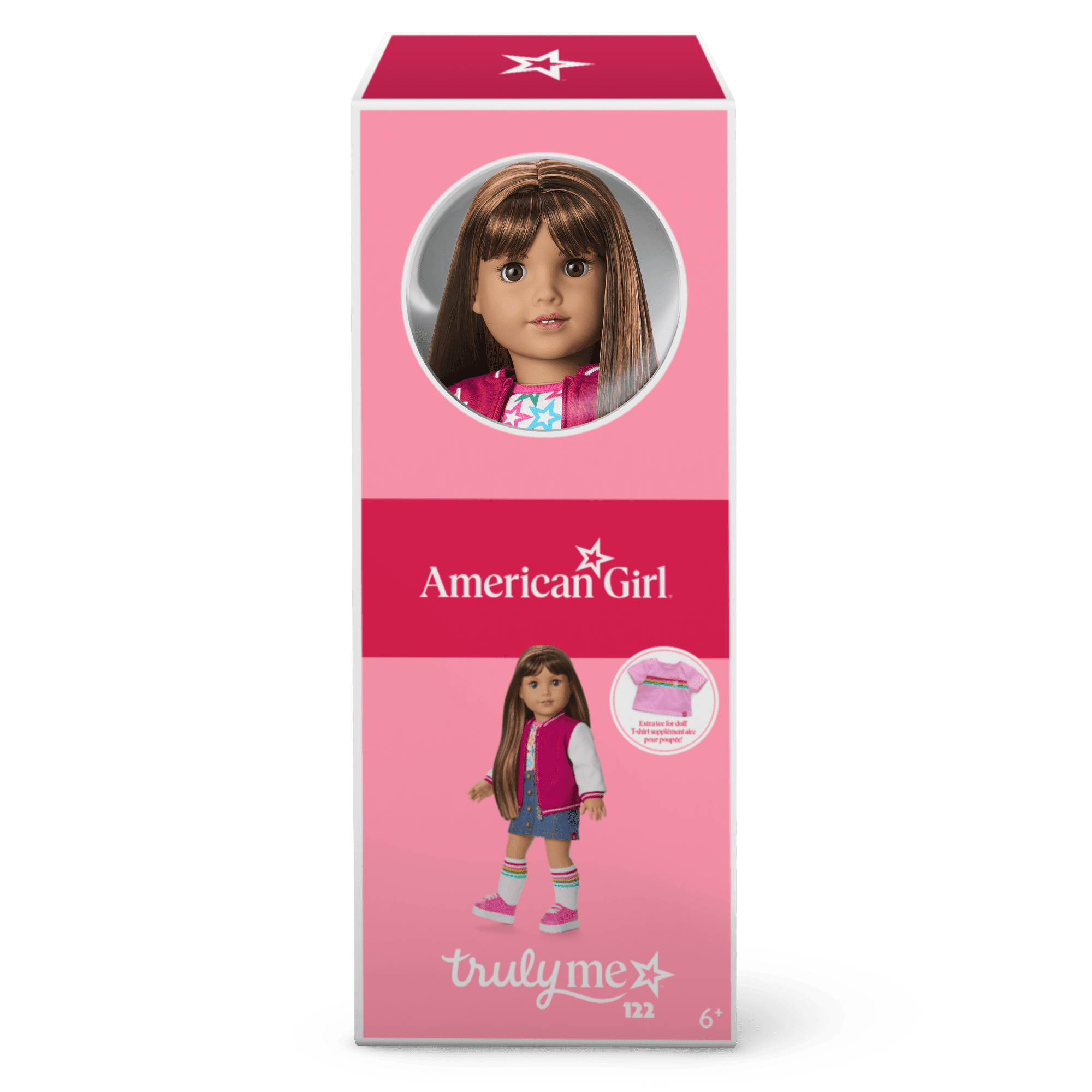 Truly Me™ 18-inch Doll #122 with straight dark-brown hair
