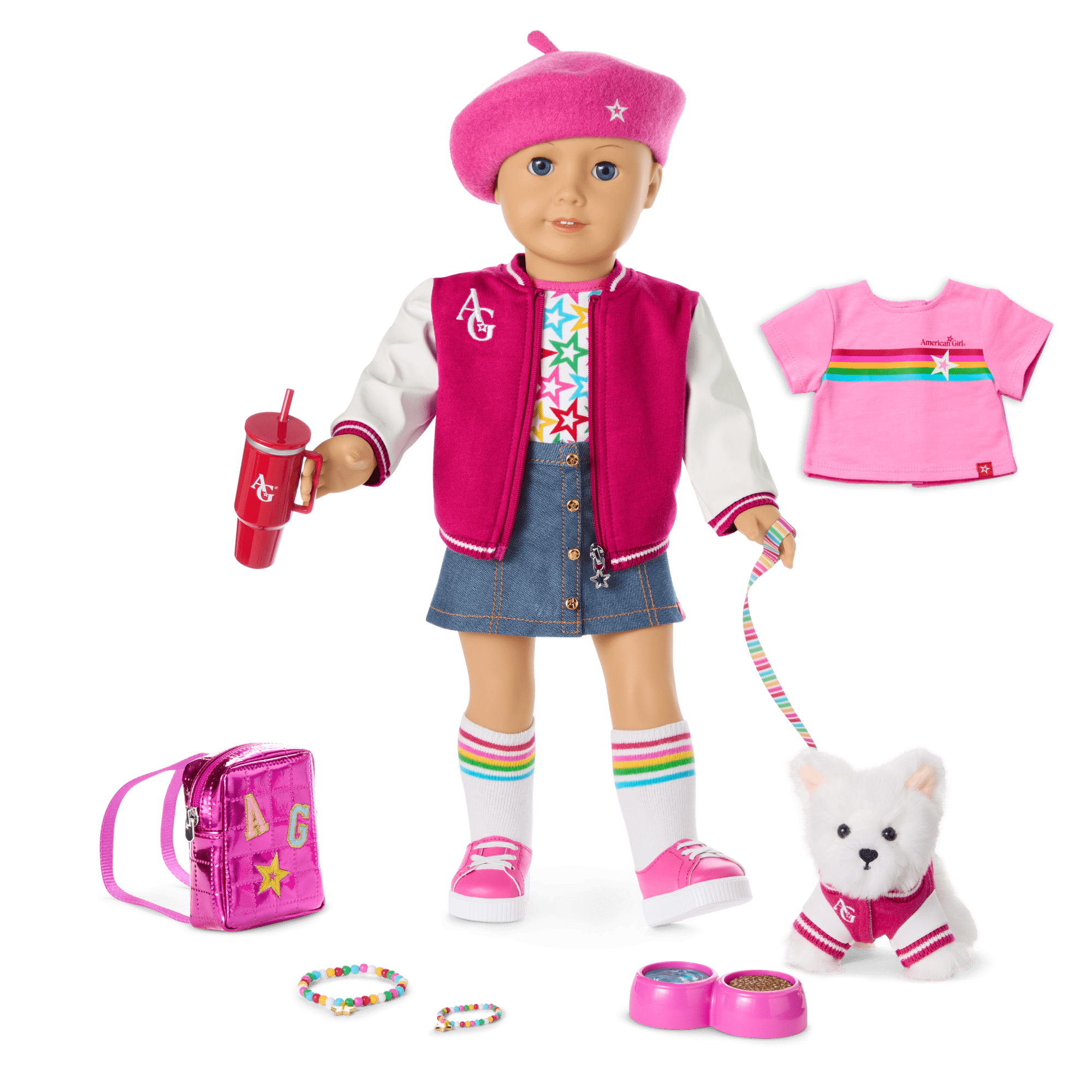 Truly Me™ 18-inch Doll #105, Puppy, Mini Backpack & Accessories AG™ Star Squad Bundle