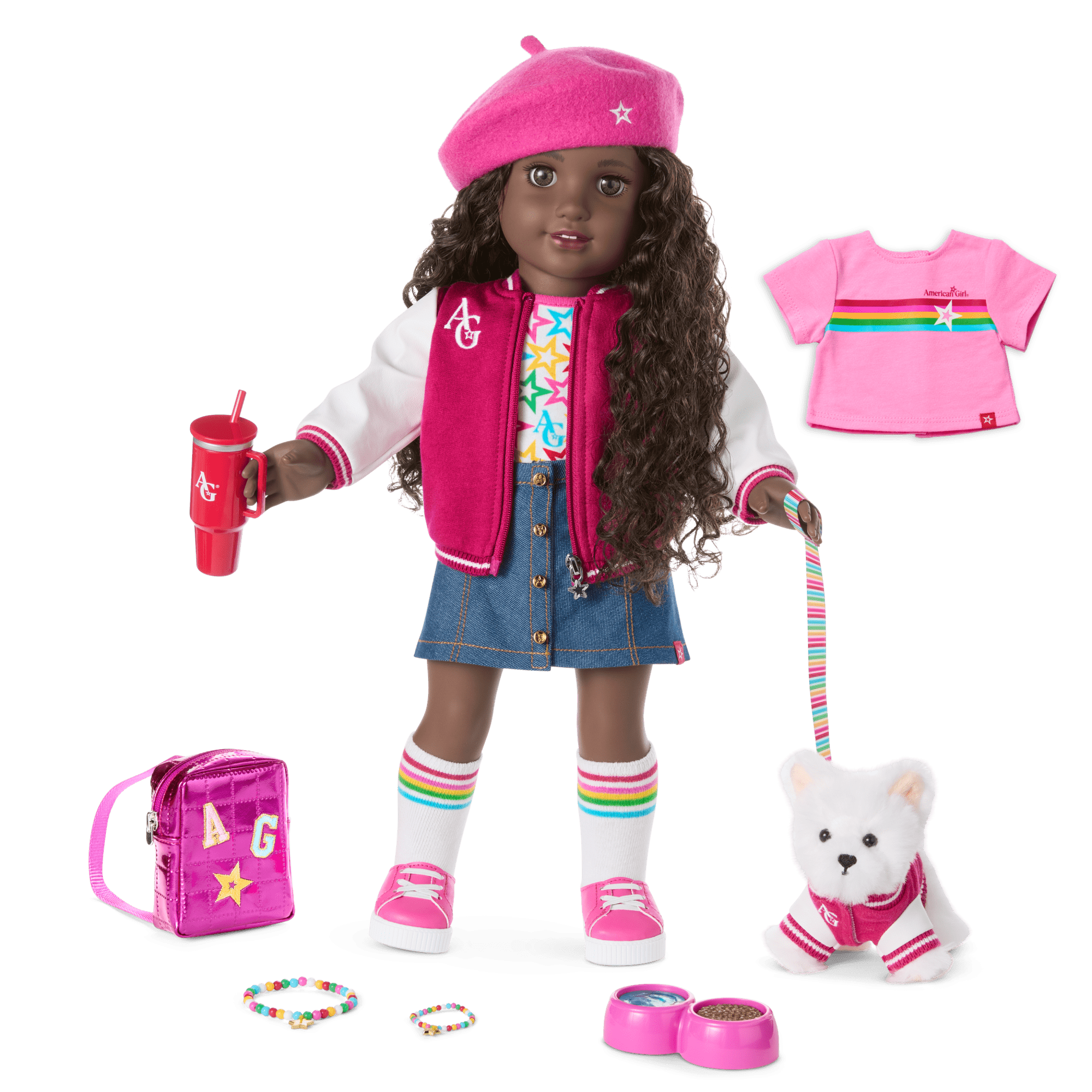Truly Me™ 18-inch Doll #127, Puppy, Mini Backpack & Accessories AG™ Star Squad Bundle