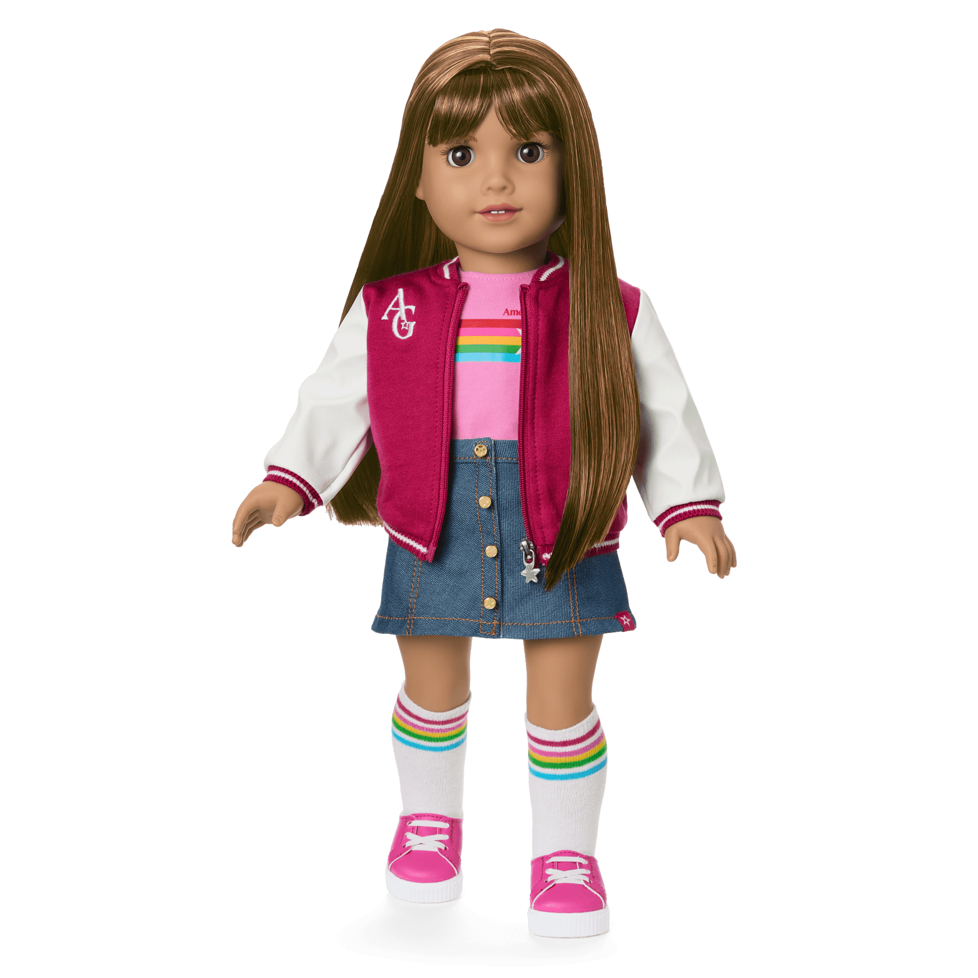 Truly Me™ 18-inch Doll #122 with straight dark-brown hair